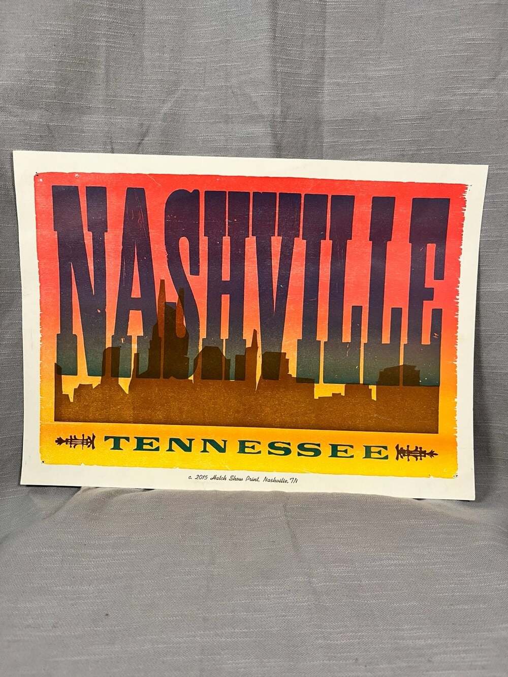 2015 Hatch Show Print Nashville Tennessee Skyline Letterpress Poster